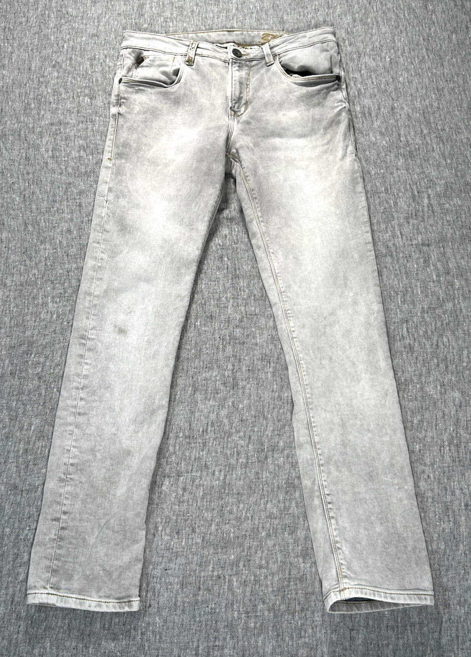 Ed Hardy Dagger Jeans Mens 32x31 Grey Slim Fit Stretch Y2K Punks Not Dead